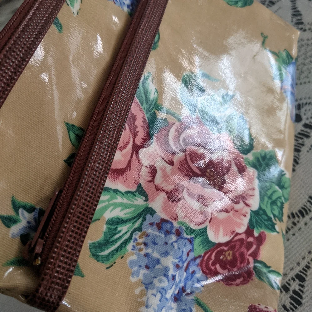 Vintage Rare Retro Floral Garden Victorian Pouch Bag Travel Cosmetic Makeup Gift